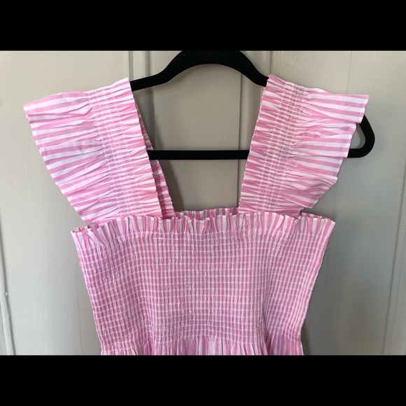 Hill House Home Ellie nap cotton midi cottage core dress bubblegum stripe - Picture 5 of 8